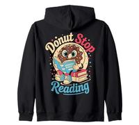 Donut Stop Reading Carino Divertente Insegnante Ritorno a Scuola Felpa con Cappuccio