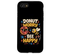 Donut Worry and Bee Happy Funny Comic Characters Cartoon Custodia per iPhone SE (2020) / 7 / 8