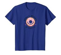 Donut Worry Be Happy - Allegro Gioco di Parole Pasticceria Maglietta, Bambini, Blu Reale, 6 Anni