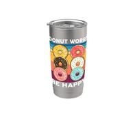 Donut Worry Be Happy, maglietta per bambini, con ciambella Bicchiere termico in acciaio inox doppia parete