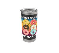 Donut Worry Be Happy, maglietta per bambini, con ciambella Bicchiere termico in acciaio inox doppia parete