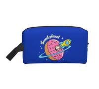 Donuts And Rockets, organizer da viaggio blu per cosmetici, grande capacità, portatile, per donne e ragazze