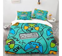 DooBey Stampa 3D Fibra Superfine Modello Copripiumino Matrimoniale 240X260 Prevenire L'Allergia Morbido E Confortevole Gamer Copripiumino 240X260 Con Cerniera Copripiumino 3D Federa Con Due 50X75Cm