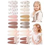 DOOBOI 20 pezzi fermagli per capelli Snap Toddler, mollette capelli bambina, fermagli capelli bambina, motivo floreale, avvolti, graziosi fermagli-Solido leggero & Fiori & Farfalla