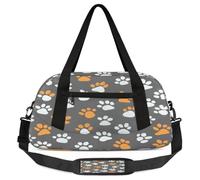 Doodle Animal Paws - Borsone per bambini, piccola borsa sportiva da viaggio leggera per ragazzi e ragazze, borsa da viaggio per il weekend, borsa da palestra per scuola, sport e pigiama party