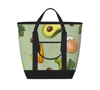 Doodle Broccoli Formaggio Avocado,Borsa porta pranzo grande capacità isolata per donne e uomini, lavoro, picnic, viaggi