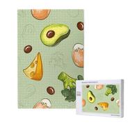 Doodle Broccoli Formaggio Avocado,Puzzle in legno da 1000 pezzi per adulti e adolescenti
