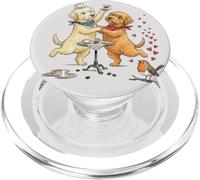 Doodle cani ballare innamorato con tazza di caffè al mattino PopSockets PopGrip per MagSafe