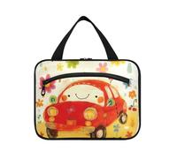 Doodle Cartoon Cute Car Flower Hanging Borsa da viaggio per le donne con gancio, Designer multifunzionale Toiletry Organizer per viaggiatore Lavoro bolso de para Mujer L