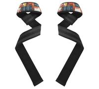 Doodle Cartoon Plaid Carino Polsiere 66 cm Antiscivolo Coppia di Cinghie da Palestra per Powerlifting, Allenamento della Forza, Bodybuilding Accessori da palestra Uomini