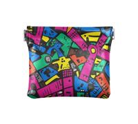 Doodle Cartoon Windmill Donna Piccola Borsa in Pelle Cambiamento Fancy Mini Makeup Bag per le Donne Viaggio, Doodle cartone animato Mulino a, 1 size, Stampa artistica