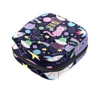 Doodle Cats Space Planet Star Rocket Pattern First Period Kit per ragazze, salvaslip tampone, borsa mestruale, porta assorbenti con cerniera, organizer per tovaglioli sanitari