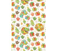 Doodle Dinosaur Christmas Journal: Cute Crayon Style Dino Notebook for Kids and Boys, 6x9 Lined Pages, 110 Pages, Festive Prehistoric Pattern Matte Cover, Fun Christmas Gift or Stocking Stuffer