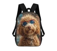Doodle Dog 4th of July US Printed 17 Inch Daypack unisex zaino a tracolla zaino da viaggio per computer portatile per donne uomini