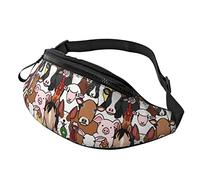 Doodle Fattoria Animali Facce Borsa a tracolla Corridore Piccolo Corsa Sportivo Sottile Alla moda Per Jogging Escursionismo Donna