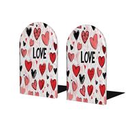 Doodle - Fermalibri in legno per scaffali, a forma di cuore, resistente, con base antiscivolo, organizer decorativo per libri per ufficio, casa, biblioteca, studio, camera da letto