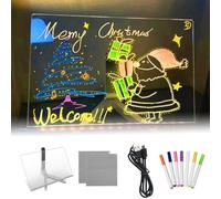 Doodle Glow Colouring And Drawing, Homeanoak Light-Up Erasable Drawing Board, Led Drawing Board With 7 Color Pens, Dry Erase Board With Adjustable Stands For Child Home School Office