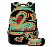 Doodle Love Stay on Trend con questo set di 2 zaini per bambini, perfetto per ragazzi, ragazze e adolescenti, Multicolore#01, B:29.4x20x40cm P:19x7.5x3.8cm, Zaini Daypack