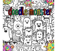Doodle monster : hand drawn colouring book for kids: childrens favourite
