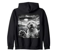 Doodle Selfie UFO Labradoodle Goldendoodle Cane Divertente Selfie Felpa con Cappuccio