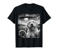 Doodle Selfie UFO Labradoodle Goldendoodle Cane Divertente Selfie Maglietta