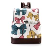 Doodle sottile frecce con piume PU pelle zaino borsa per le donne, moda donna borsa a tracolla da viaggio, Multicolore 10., 27x12.3x32cm
