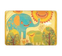 Doodle Style Cartoon Funny Animals Yellow Toddler Bedding Pad altamente assorbente antiscivolo per bambini adulti animali domestici, 132,1 cm L x 86,4 cm W