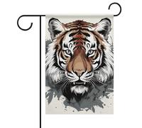 Doodle Tiger - Bandiere da giardino primaverili estive 30,5 x 45,7 cm, double-face, per esterni, stagionali, per patio, cortile, terrazza, veranda, giardino, terrazza, balcone, prato, decorazione per