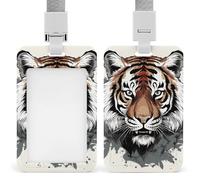 Doodle Tiger ID porta badge verticale con cordino staccabile, resistente, porta badge, porta badge impermeabile, per infermiere, ufficiali, insegnanti, personale di sicurezza