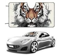Doodle Tiger - Parasole per parabrezza per auto, berlina, SUV, camion, universale, riflettente, per finestrini anteriori, parasole pieghevole, blocca i raggi UV e mantiene gli interni freschi, 139,7 x