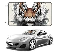 Doodle Tiger - Parasole per parabrezza per auto, berlina, SUV, camion, universale, riflettente, per finestrini anteriori, parasole pieghevole, blocca i raggi UV e mantiene gli interni freschi, 129,5 x