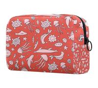 Doodle Underwater World, trousse da donna, per articoli da toeletta da viaggio, grande, pratica borsa organizer con cerniera, Multi, 18.5x7.5x13cm/7.3x3x5.1in, Beauty case