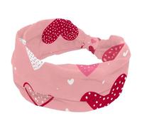 Doodled Love Signs - Fascia elastica per capelli da donna, con cuori e pois su sfondo rosa chiaro, fasce per capelli antiscivolo, turbante sportivo alla moda, per yoga, allenamento, uso quotidiano