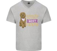 Doodles Ragazze Migliore Amica Goldendoodle Cane Maglietta Cotone A V Uomo