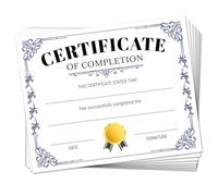 Doodlream 30 fogli di carta per riconoscimento del premio di completamento del premio di completamento del confine blu minimalista, 25 x 20 cm, vuoti, scuola materna, scuola materna, diploma, diploma
