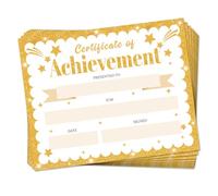 Doodlream 30 fogli di carta per riconoscimento del premio Golden Star, 25 x 20 cm, vuoti, per scuola materna, scuola materna, diploma, diploma, diploma, premio per attività sportive per studenti