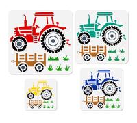 Doodlream 4 stencil a forma di trattore per dipingere veicoli agricoli, stencil da disegno, fai da te, per decorare la casa, carta da ardere a legna, diario su tela, 30 x 25 cm