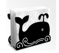 Doodlream Portatovaglioli decorativo in metallo nero a forma di balena, per tavolo, 13,5 x 12,5 x 5 cm, motivo: creatura marina, per casa, cucina, ristorante, picnic, feste, caffè, bar, sala da pranzo