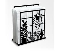 DOODLREAM Portatovaglioli decorativo in metallo nero per tavolo, 13,5 x 12,5 x 5 cm, cestino da appendere per davanzale, porta tovaglioli per casa, cucina, ristorante, picnic, feste, caffè, bar, sala