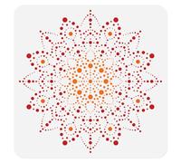 DOODLREAM Stencil a forma di mandala a pois, 30 x 30 cm, riutilizzabile, in plastica, per dipingere su legno, pareti, pavimenti, piastrelle, tessuto, vetro, fai da te, decorazioni per la casa