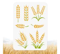 Doodlream Stencil con grano per dipingere il raccolto del grano, modello di disegno, modello autunnale fai da te per la pittura a parete per la decorazione della casa a legna su tela per diario 21 ×