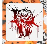 Doodlream Stencil con zucca spaventapasseri di Halloween per dipingere lo spaventapasseri malvagi spaventapasseri del male, modello di Halloween fai da te per la decorazione della casa per la