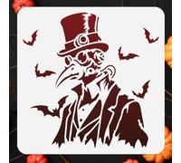 DOODLREAM Stencil da parete con corvo della peste, 30 x 30 cm, stencil riutilizzabili in plastica per dipingere su legno, parete, tessuto, vetro, mobili, pittura, fai da te, decorazioni per la casa o