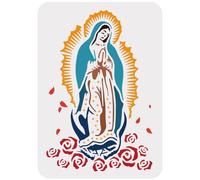 DOODLREAM Stencil per pittura con la Madonna di Guadalupe, 29,7 x 21 cm, stencil riutilizzabili per dipingere su legno, pareti, pavimenti, tessuti, mobili, decorazioni fai da te per la casa