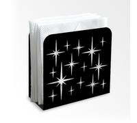 Doodlream Twinkling Stars - Portatovaglioli decorativo in metallo nero per tavolo, 13,5 x 12,5 x 5 cm, per casa, cucina, ristorante, picnic, feste, caffè, bar, sala da pranzo
