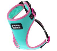 DOOG Neoprene Pettorina Rin Tin Verde/Fucsia, Regolabile, per Cani, High-Vis