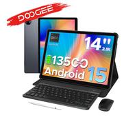Doogee Tab E3 Max 2 in 1 Tablet Pc 14 "Schermo 2.1K Android 15 32Gb (8+24) 256Gb 13500Mah Batteria Qual Altoparlante Helio G100 Tablet Gray Tablet Only