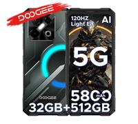 Doogee Blade Gt Pro 5g Telefono robusto 6.72'' 120Hz 32Gb(12+20) 512Gb 10.5mm Effetto luce LED ultrasottile 100Mp Ai Camera Cellulare 12Gb 512Gb Silver