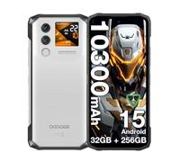 DOOGEE Blade10 MAX Rugged Smartphone Android 15, 1.54” Rear Display 6.56”HD 90Hz, 10300mAh 18W Telefono Indistruttibile, 32GB+256GB, 50MP NFC Triple Card Slot, Fingerprint Face Unlock, Argento