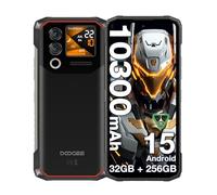 DOOGEE Blade10 MAX Rugged Smartphone Android 15, 1.54” Rear Display 6.56”HD 90Hz, 10300mAh 18W Telefono Indistruttibile, 32GB+256GB, 50MP NFC Triple Card Slot, Fingerprint Face Unlock, Nero
